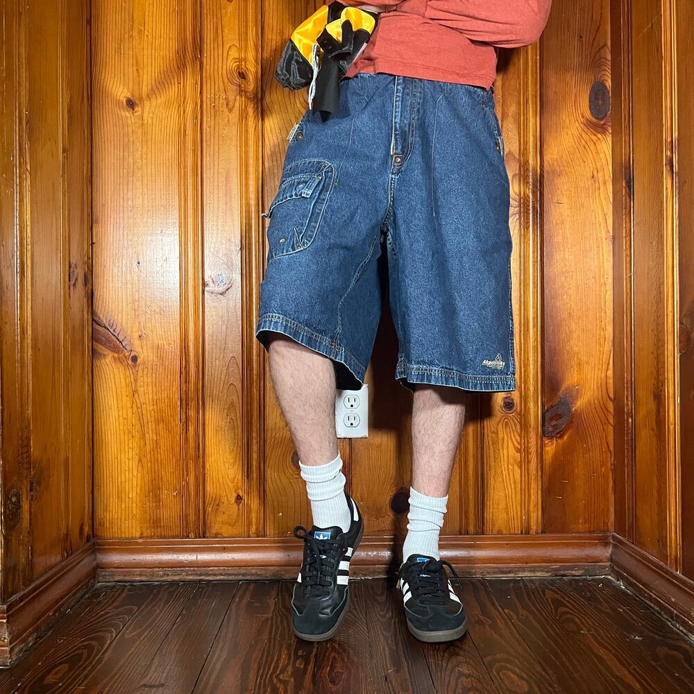 Akademiks 38 Y2K Denim Shorts Blue Baggy Jeanious